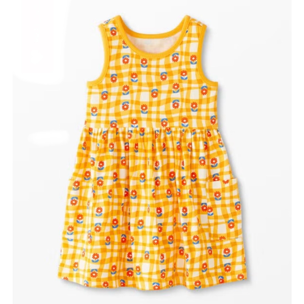 Hanna Andersson Yellow Floral Kids Pocket Dress
